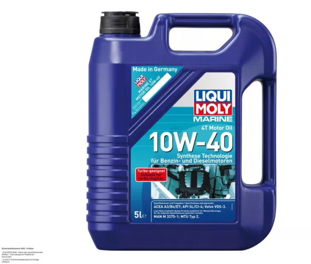 5 L LIQUI MOLY Marine 10W-40 4T Moteur Huile Moto Minérale Api de Poche Sl