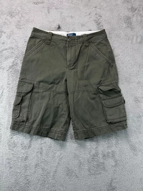 Ralph Lauren Polo Cargo Shorts Boys Teen 14 27 Green Flat Cargo Pockets