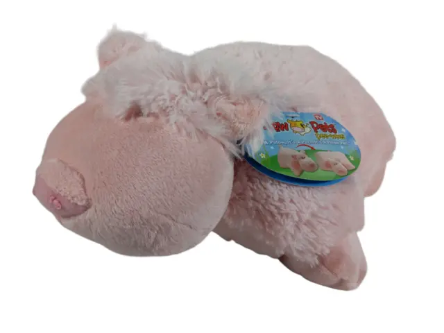 Pillow Pets Pee-Wees 12" Pink Wiggly Pig 2010 Plush Lovee As Seen on TV NWT