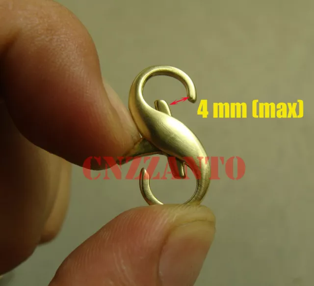 2pcs Solid brass 8 shaped snap hook clip lobster clasps Trigger key chain KC142 3