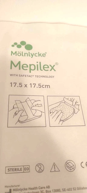 10 pieces!!Mepilex 17,5x17,5 cm (6.88x6.88in)- Adhesive Bandage for wounds