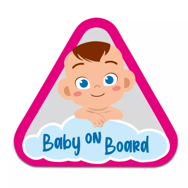 Baby on Board Dreieck Baby Junge Pink Aufkleber Sticker Folie Auto Zubehör R128