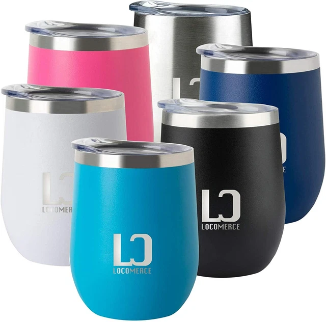 Wine Tumbler w/ Lid Stainless Steel, Insulated, 12oz Thermal Cup for Drinks NEW