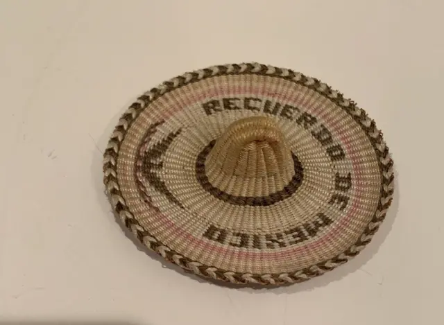 Vintage Mini Mexican Sombrero Hat Souvenir Recuerdo De Mexico