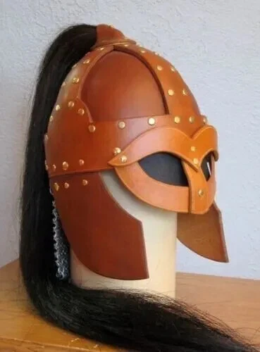 Casque vendel en laiton casque de combat médiéval casque LARP costume