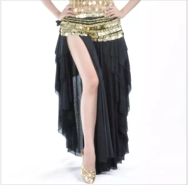 Two Sides Slit Long Skirt Hip Skirt Ear Skirt Belly Dance Costumes Dancewear NEW