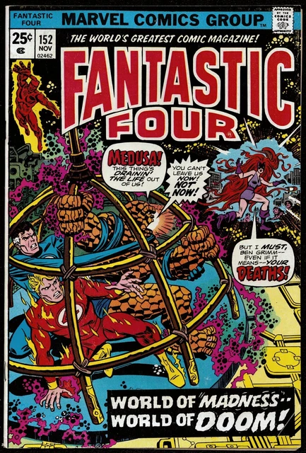 Fantastic Four #152 ~7.5|VF- Thundra appearance Nov 1974 Marvel Comics not CGC