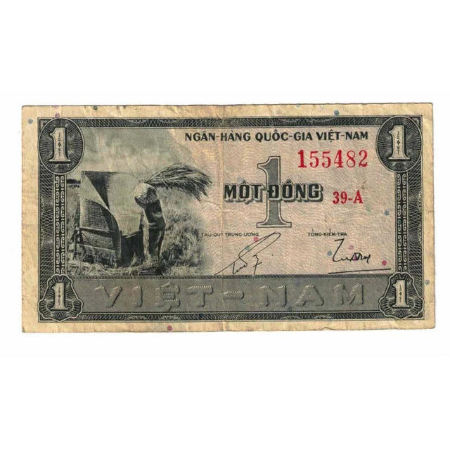[#332697] Banknote, South Viet Nam, 1 D ox ng, Undated (1955), KM:11a, VF