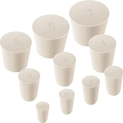 44 Packs Solid Lab Rubber Stoppers Plugs Small White Rubber Cork Stoppers