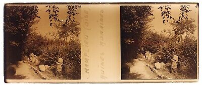 FRANCE Champlieu Roman Ruins c1930 Photo Stereo Plate Vintage  2