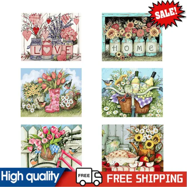 Painting By Numbers on Canvas DIY Oil Drawing Flower Picture for Home Decoration