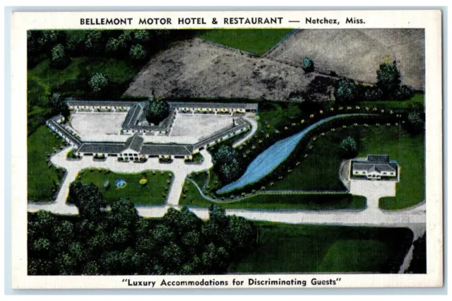 c1930's Bellemont Motor Hotel & Restaurant Natchez Mississippi MS Postcard