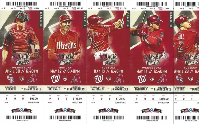 2014 Arizona Diamondbacks Season Ticket Stubs - Mint Condition!