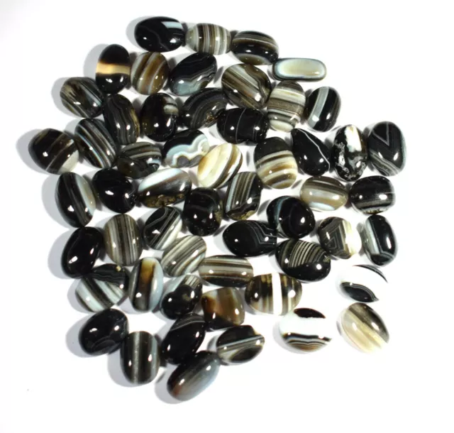 30 Piece Bulk Lot 360 CTS Natural Black Sulemani Hakik Agate Oval Cab.Gemstone