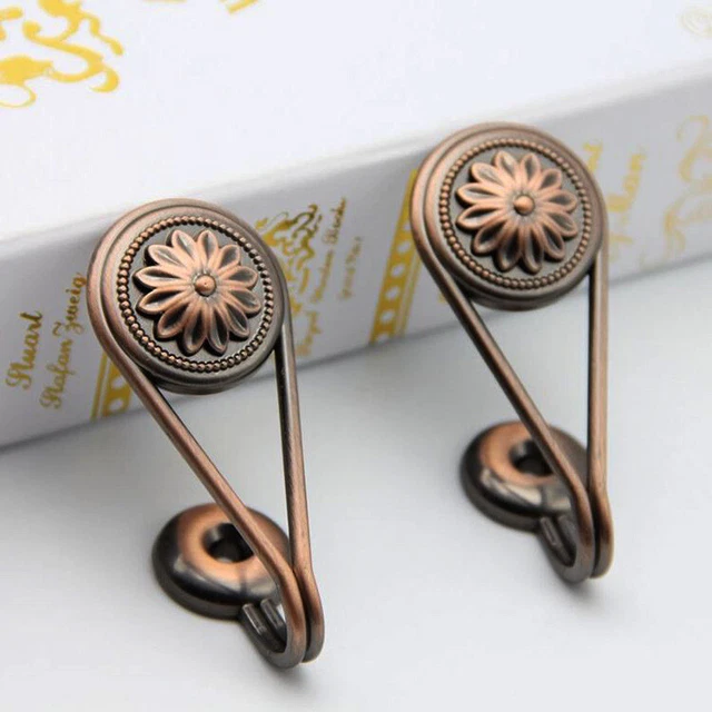 1 Pair Curtain Holdback Wall Tie Back Hooks Hanger Holder Curtain Accessories 2