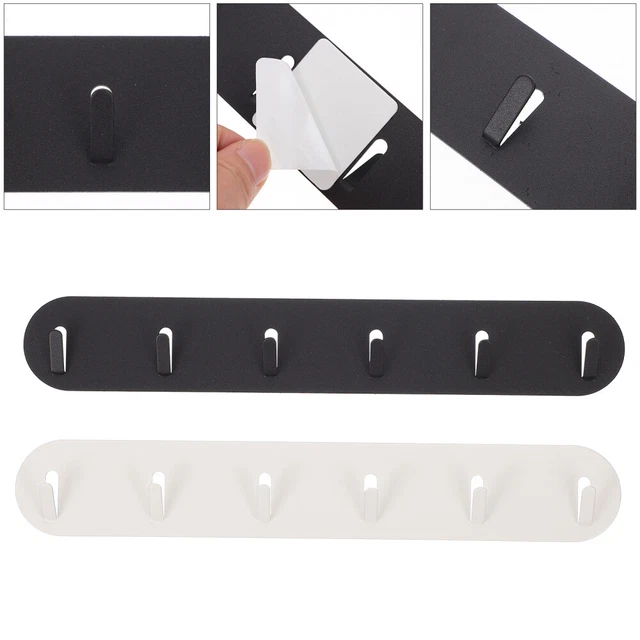 6 Hakenreihen Metallhaken Klebehaken Mauer Black Kohlenstoffstahl