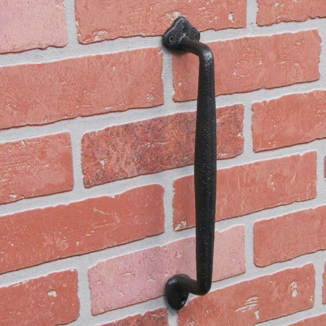 Large Vintage Cast Iron Slide Door Pull Antique Gate Handle Rustic Barn Hardware 4