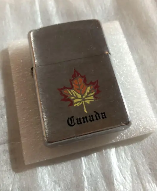zippo Oil Lighter CANADA Silver Used No Box