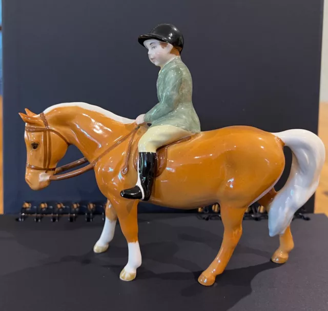 Beswick Hunting Boy on Palomino Pony - Rare