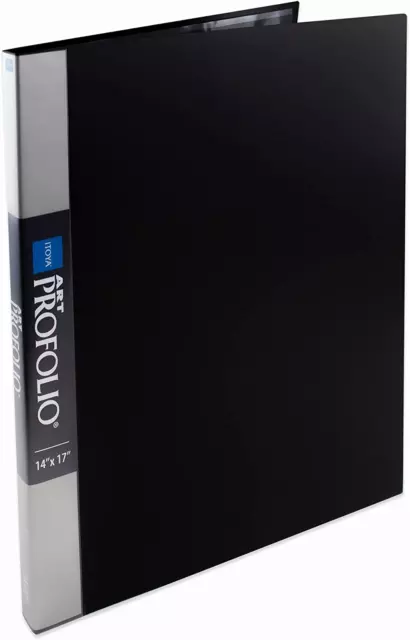 Original Art  14X17 Black 48-Page Art Portfolio Binder with Plastic Sleeves - Po