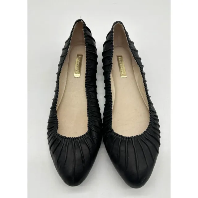 Louise et Cie Flats Womens Lo- Ashlin Ballet Slip On Shoes Black Leather 6.5 M