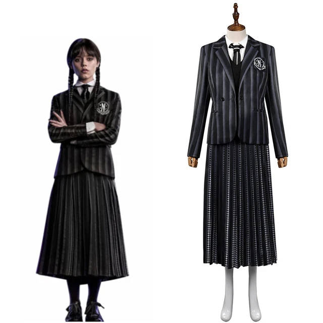 Wednesday Addams Cosplay Costume School Uniform Outfits Halloween Fancy Suit