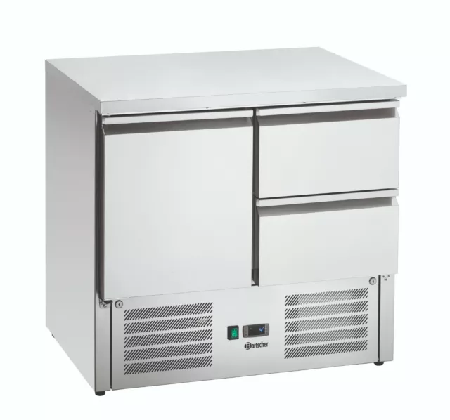 Bartscher Kühltisch 900T1S2 Mini-Kühltisch 90x70cm 1 Tür & 2 Schubladen 110257