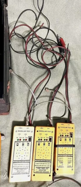 vintage HUGE LOT of TELEPHONE TESTING/REPAIR EQUIPMENT w/CASE 600 SL TONE TEST 2