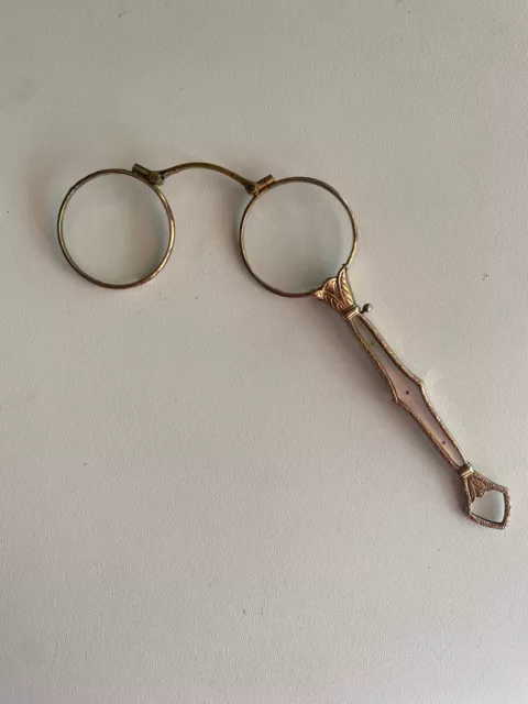 Antike Brille, Klappbrille, Double-  vergoldet, Optiker Samlerstück