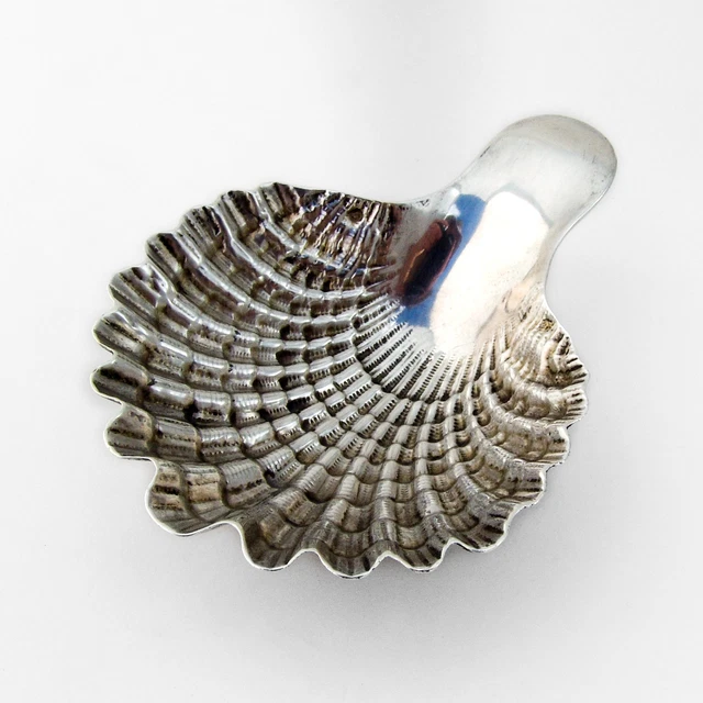 FRENCH SHELL DISH Tab Handle Figural Feet 950 Sterling Silver 1890 245