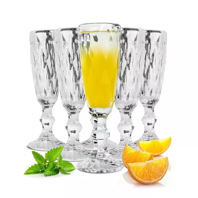 6 Coupes à Champagne 150ml sur Pied Beate Verres de Prosecco Sektglas Glas