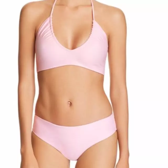 MIKOH SWIMWEAR CLOUD PINK KIAKO RUCHED HALTER and CRUZ BAY BIKINI SET (M/S) NWT