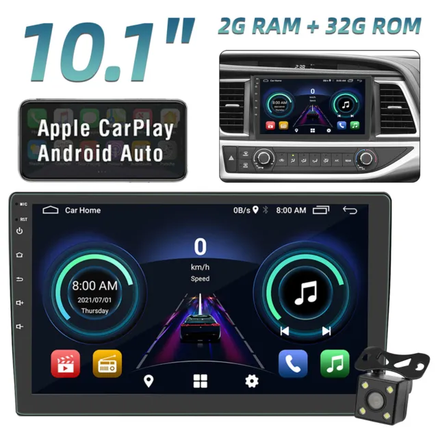 10.1" Android 10 Double Din Car Stereo Apple Carplay Auto Radio GPS Navi +Camera