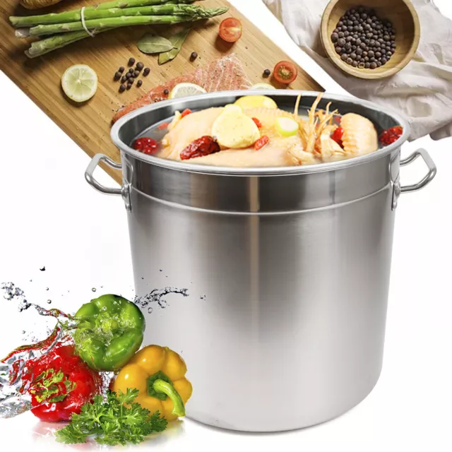 Pentola Deep Stockpot 35 L in acciaio inox pentola per zuppa pentola universale grande con coperchio