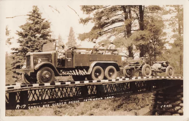 Canada 1940 WWII Girder Bridge Petawawa Camp FPO Machine Cancel RPPC Postcard