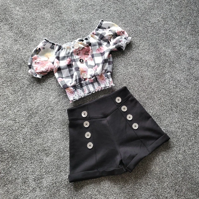 Pantaloncini da ragazza FIRETRAP 2 pz abito abbinato età 5-6 anni set ritagliato top