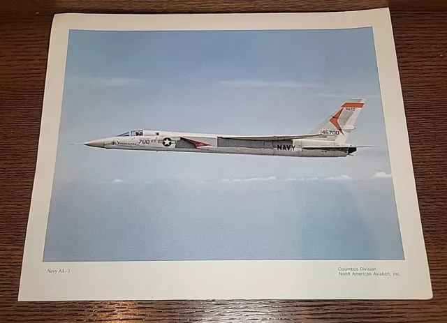 Vintage 1960s US Navy A3J-1 Vigilante Supersonic Bomber Jet Picture Print Art I