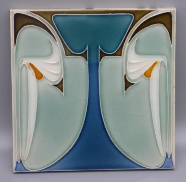 CALA Rare German SERVAIS Art Nouveau Tile Secessionist Carreau 1900 Jugendstil