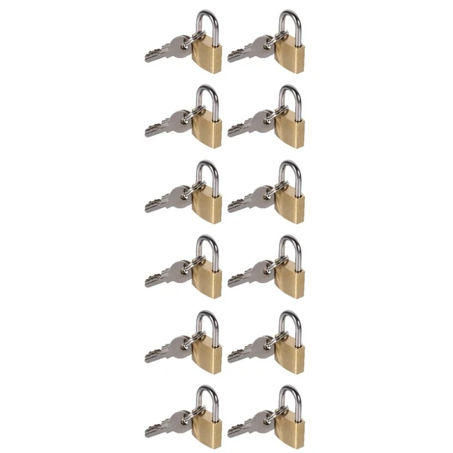 12 piezas Práctico Candado Dorado Mini Armario Cerradura Cajón