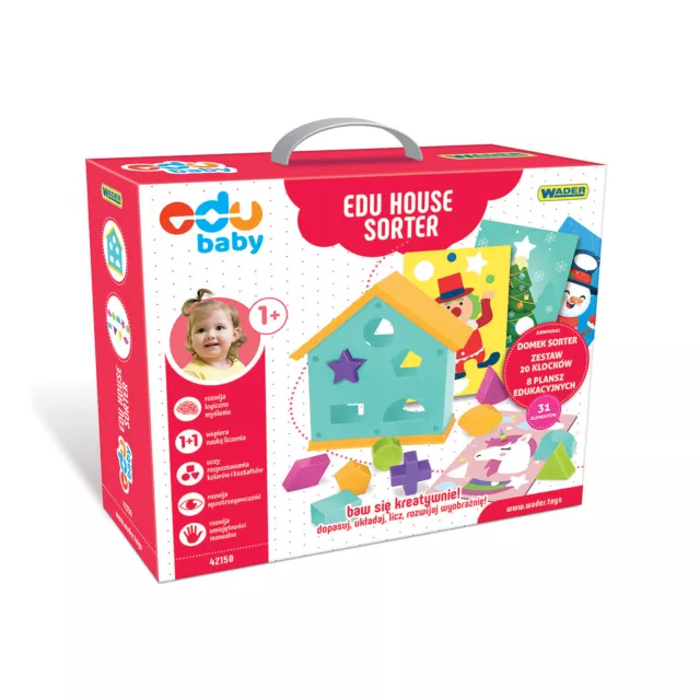 Wader Steckspiel Sortierspiel Formensortier Spiel Baby Blöck Haus Sortierbox