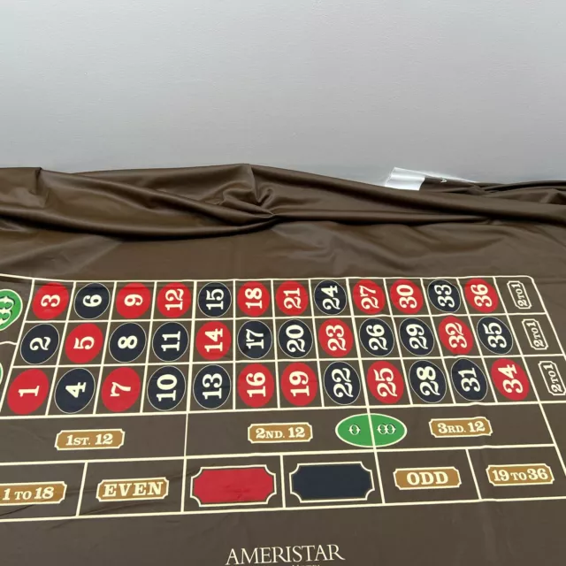 Gemaco Roulette Layout Table Top Cover Ameristar 60"X32" Play Area