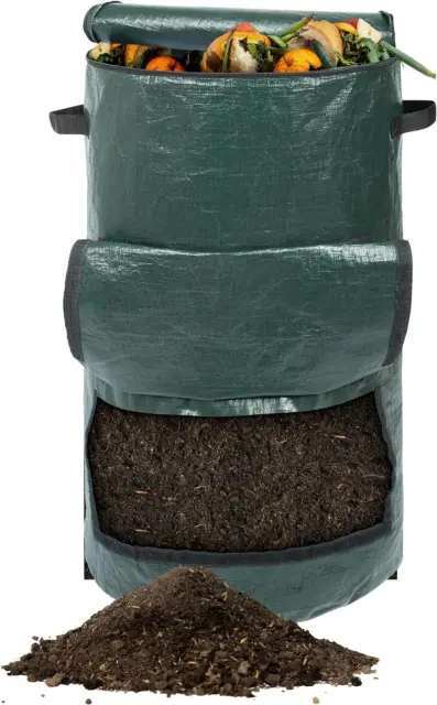 Compostiera Rapida Da 120 Litri, per Balcone, Giardino E Terrazza, Tessuto PE Da