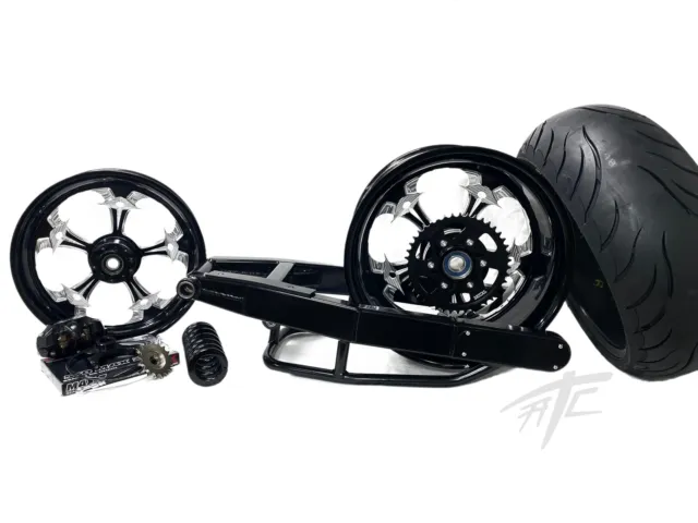 240 Loop Fat Tire Kit Black Contrast Street Fighter Wheels 01-08 Suzuki Gsxr1000