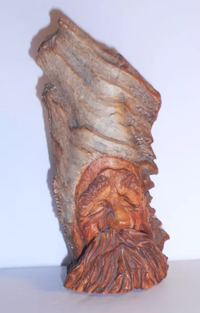 Old Man Sculpture - Hand Carved Wood Look from Resin 4.5" Tall