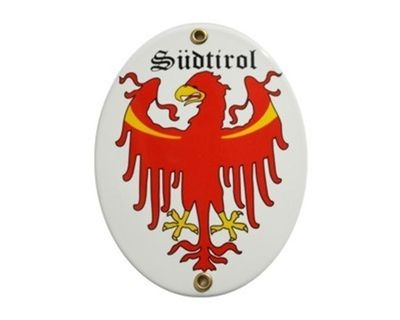 Alta Cartello Smaltato Alto Adige Bolzano Alpi Eagle Standschützen 11,5 X 15 CM 