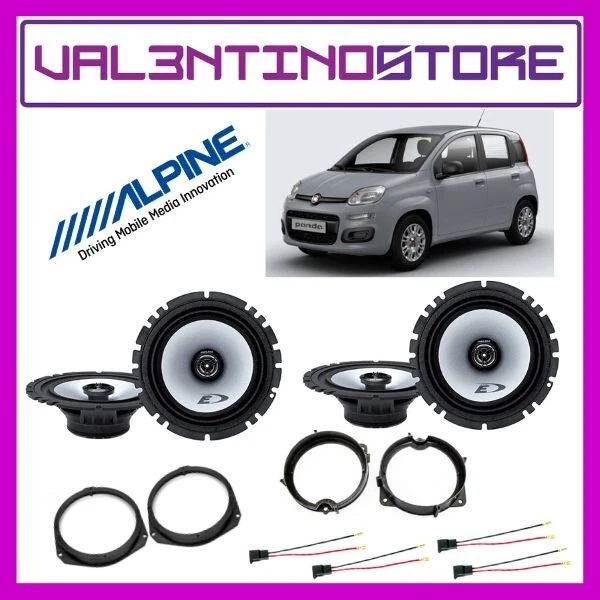 Kit 4 Casse Altoparlanti Alpine - Fiat Panda 3 serie - Anteriori e Posteriori 16