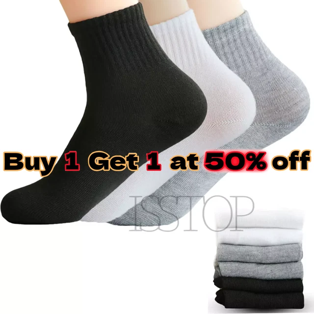 24 Pairs Cotton Crew Socks, Mens Womens Bulk Casual Sports Sock Black 10 13
