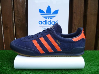 9 UK ADIDAS JEANS .. NAVY ORANGE dublin 