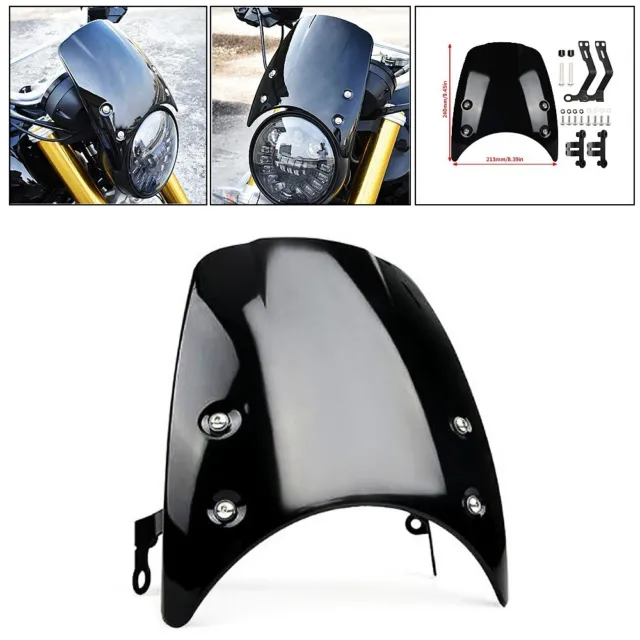 Universal Motorcycle Windshield Windscreen Wind Deflector w/ Mount Bracket ×1