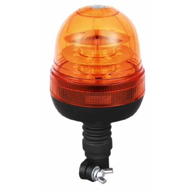 Lampeggiante girofaro LED 12-24V a base fliessibile a imbuto. 16 Led a 3W, IP66,